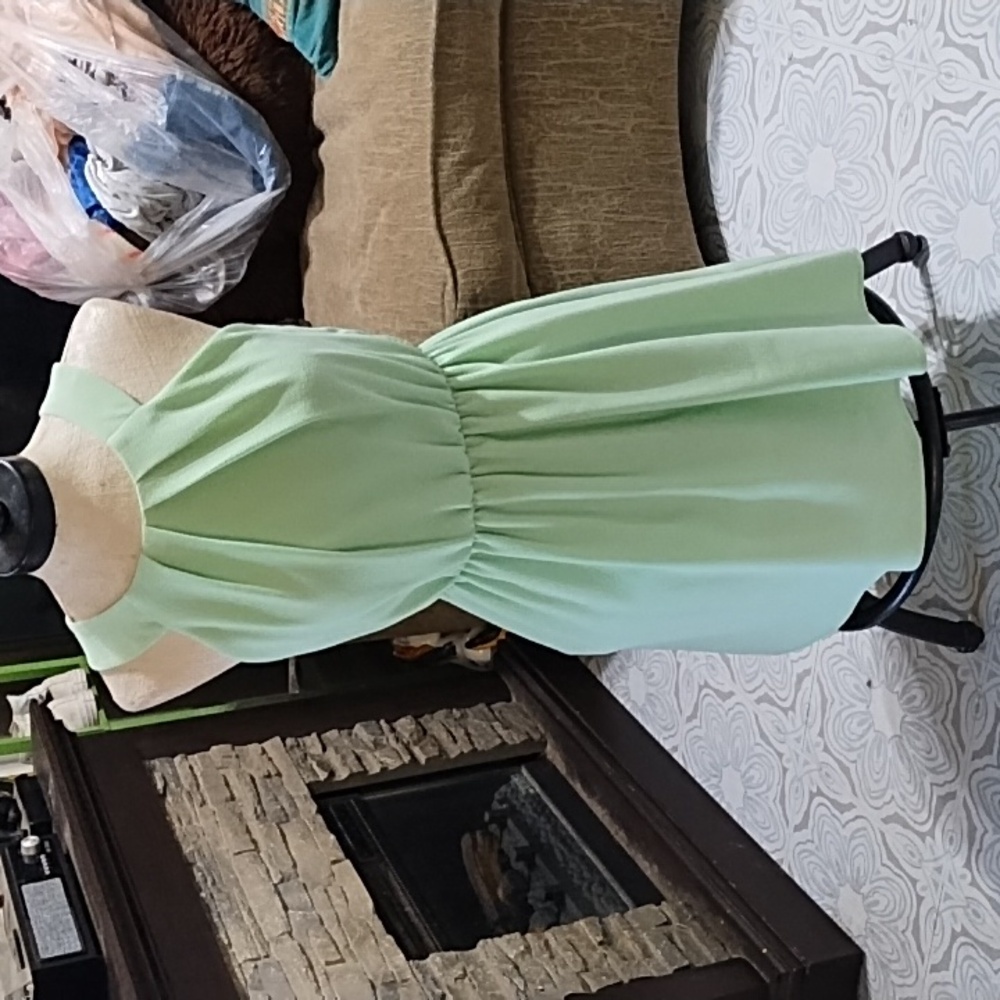 Womens Green halter dress elastic waist Golf Athletic Pullover BCX M